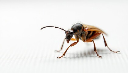Fototapeta premium Close-up of single insect on pure white background, animal, tiny, small