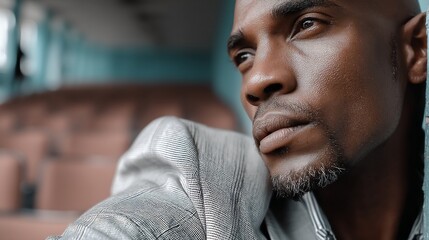 Fototapeta premium Pensive man in urban setting