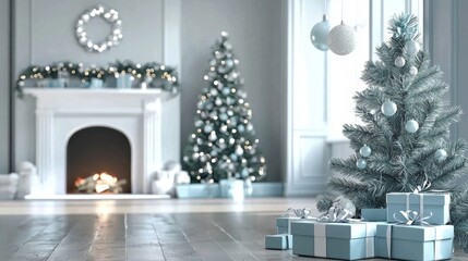 Fototapeta premium A cozy holiday home atmosphere with present boxes.