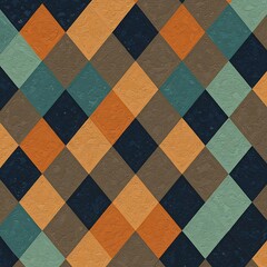 Fototapeta premium Earthy Hues: Textured Diamond Pattern Design AI Generated