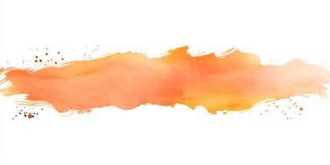 Obraz premium Gouache Orange Brush Stroke Isolated on White Background with Clipping Path
