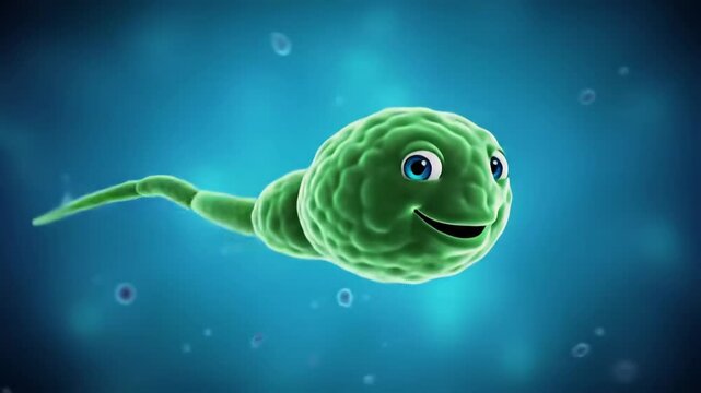Cartoon Sperm, perfect for reproductive health, fertility, and science related designs, bringing a playful touch to projects.