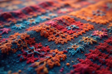 Intricate woven textile showing geometric design , motif, intertwined, abstract