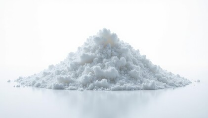 Fototapeta premium Luminous heap of white sugar against stark white, still life, studio shot