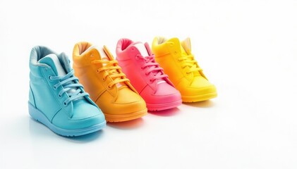 Single, vibrant flap isolated on pure white background , orange, purple, studio