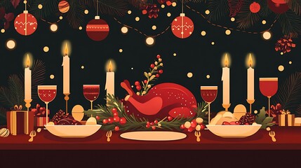 Festive Christmas Dinner Table. (2)