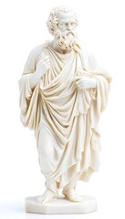 Obraz premium A classical-style statue of a bearded man in flowing robes, standing with hands gesturing