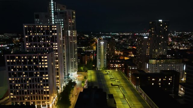 Leeds City Centre at Night Showing Bridgewater Place and surrounding Buildings