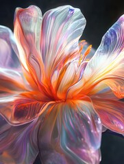 Obraz premium A flower with liquid-like petals that shimmer and ripple in the light 