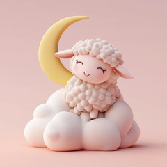 modern Islamic banner for Ramadan, Eid al-Fitr, and Eid al-Adha with lanterns, moon, and cute sheep