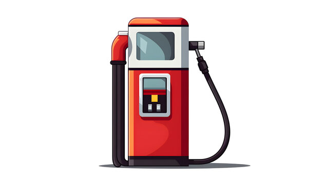 Fuel Pump Cartoon Illustration for Gas Station Learning Materials