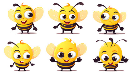 Obraz premium Professional Funny Cartoon Bee Vector Collection for Creative Design Projects
