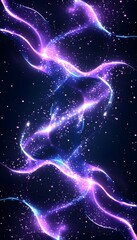 Abstract swirling neon lights create a mesmerizing pattern against a dark background