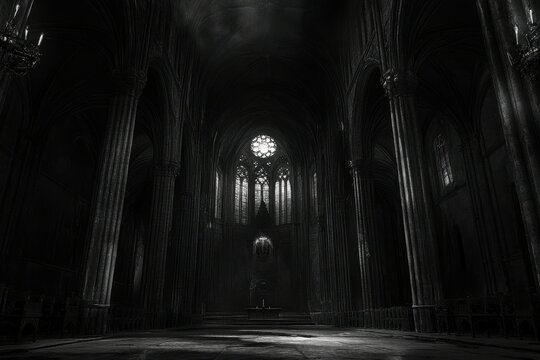 A gothic look in an abandoned cathedral.