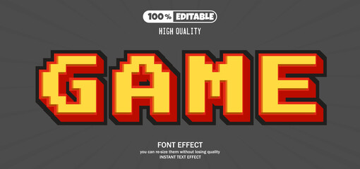 Game text effect. Editable text effect