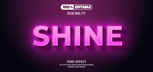 Glowing neon pink style, Editable text effect