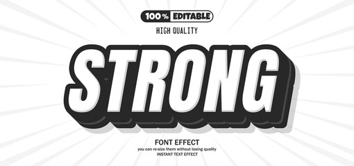 Strong text effect. Editable text effect