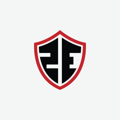 829 shield logo shape letter alphabet educational learning Z E