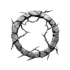 Stone Circle Entwined with Thorny Vines Mystical Circular Frame
