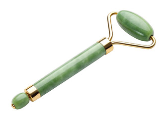 Fototapeta premium Jade roller isolated on a transparent background.