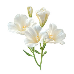 Elegant White Flowers Bouquet on Transparent Background