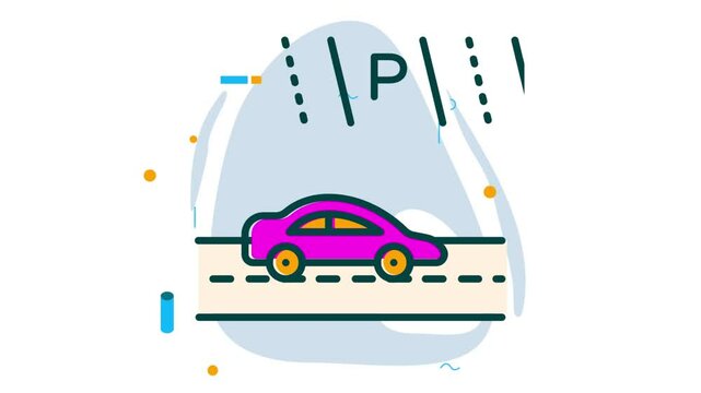 Park Pilot Guiding Vehicle to Available Space animation, Autonomous Valet Lot animated video, Artificial intelligence Clip, Natural Language Processing footage, Deep Machine Learning motion graphics