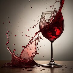 Fototapeta premium red wine splash