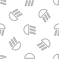 Fototapeta premium Grey line High beam icon isolated seamless pattern on white background. Car headlight. Vector