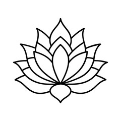 Lotus Rise Minimal Tattoo Line Drawing