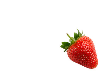 Juicy Red Strawberry Fresh Fruit Image Food Photography Healthy Eating isolated on white background