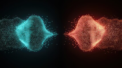  Particle Collision Effect with Red and Blue Energy