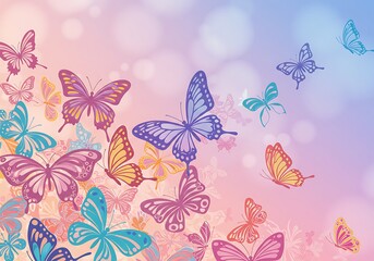 Pastel Butterfly Dream: A Whimsical Illustration AI Generated