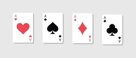 Playing card suits icon set.