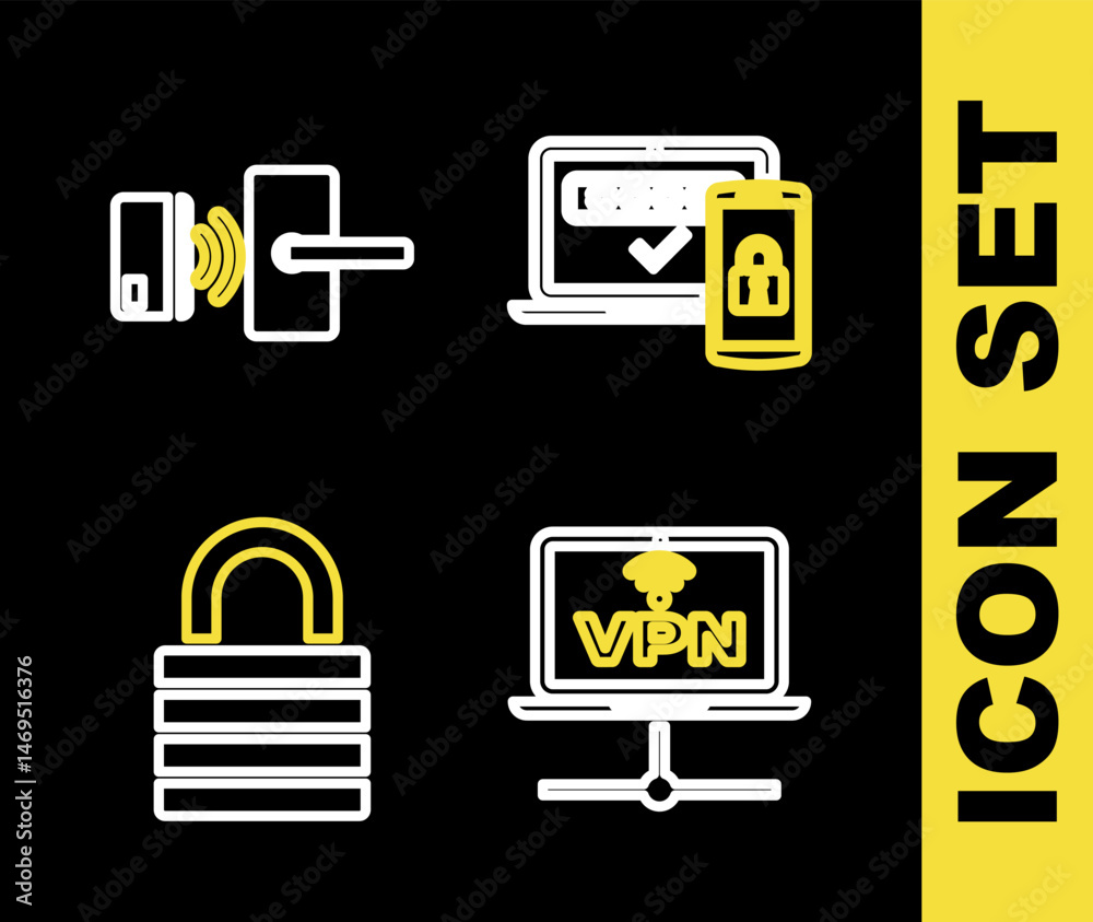 Poster set line two steps authentication, vpn computer network, lock and digital door lock with wireless ic