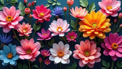 Obraz premium Geometric shapes in a late-blooming flower arrangement , nature, flower