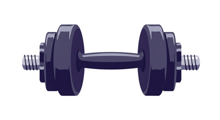Fototapeta premium Stylized illustration of a dark-hued dumbbell, positioned horizontally. The design emphasizes the weight and form of the object.