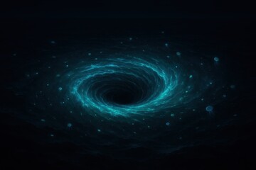 Mesmerizing Bioluminescent Ocean Vortex in Dark Waters at Night