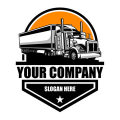 Container logistic truck expedition delivery  company logo