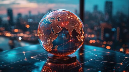 Digital Earth Connectivity digital connectivity global communication network data world future lines