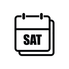 calender icon, saturday icon with white background