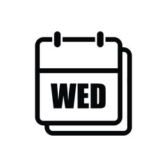 calender icon, wednesday icon with white background