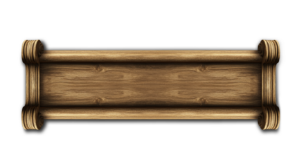 Decorative wooden scroll with intricate carvings and polished finish, showcasing rich brown color and smooth texture. This elegant piece can enhance any artistic display or design project