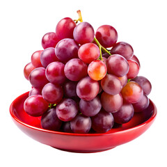 Fototapeta premium Juicy Red Grapes on a Red Plate: Fresh, Ripe, and Ready to Eat