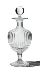 Elegant glass decanter with ribbed design