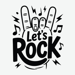 Let's Rock T-Shirt Design, Music t shirt template