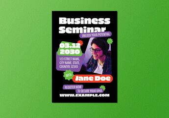 Black Utilitarian Business Seminar Flyer Layout