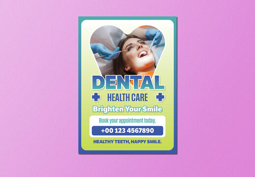 Green Modern Dental Healthcare Flyer Layout