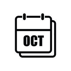 calender icon, october icon with white background