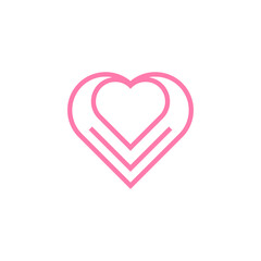 Love heart symbol logo design