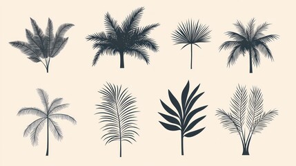 Obraz premium Palm Tree Silhouettes on Pastel Background